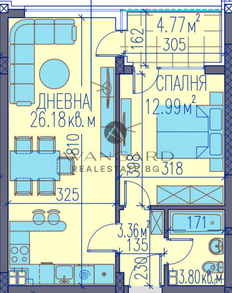 One bedroom/ Hladno Pole