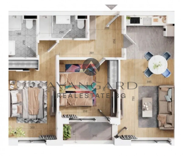 Three-room apartment/ Two parking spaces