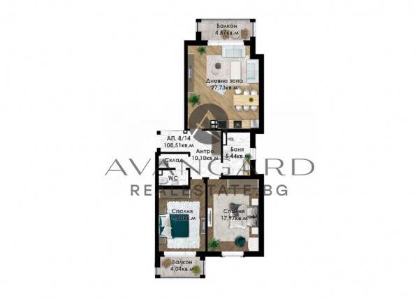 A spacious three bedroom in a luxury building with Act 16
