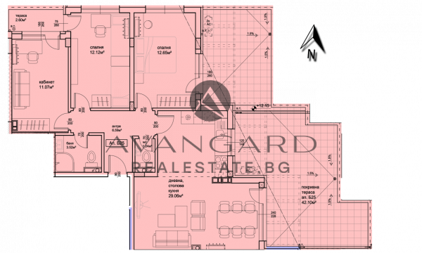 Four -bedroom with parking space in a luxury building