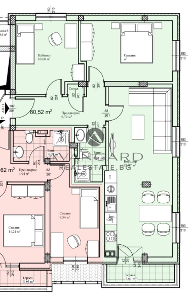 Two -bedroom apartment / small building / glory