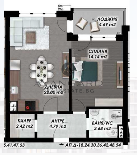 One-room apartment / Gagarin