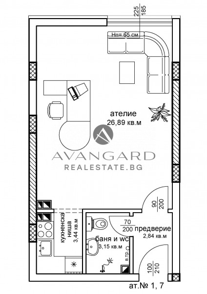 ЕДНОСТАЕН  АПАРТАМЕНТ  С АКТ 16 !!