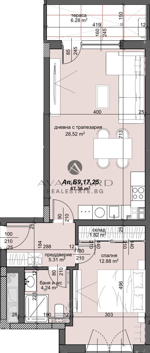 One-room apartment / Aqualand
