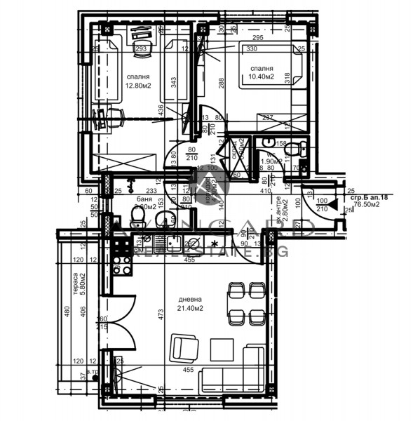 Two -bedroom apartment