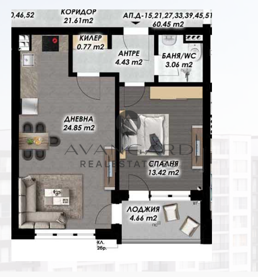 One-room apartment / Gagarin