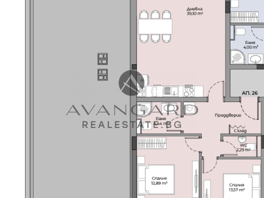Two -bedroom apartment with 106 sq.m. Terrace