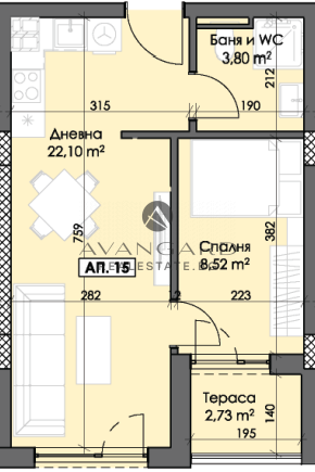 One bedroom apartment in Thrace !!! Excellent price !!!