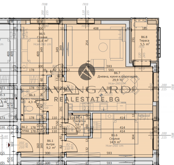 ТРИСТАЕН В ЛУКСОЗНА СГРАДА / МОЛ ПЛАЗА