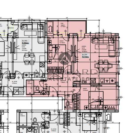 Two -bedroom apartment in a new luxury building/ south
