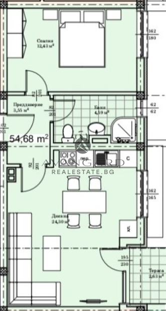 Двустаен апартамент / Прослав