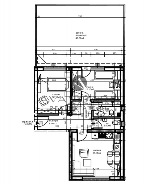 Two -bedroom apartment