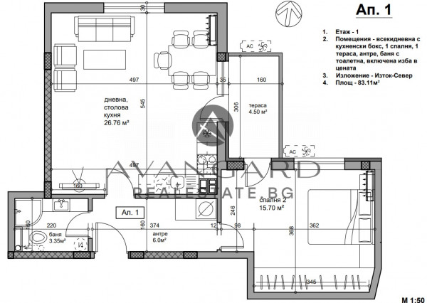 ПРОСТОРЕН ДВУСТАЕН АПАРТАМЕНТ / КЪРШИЯКА