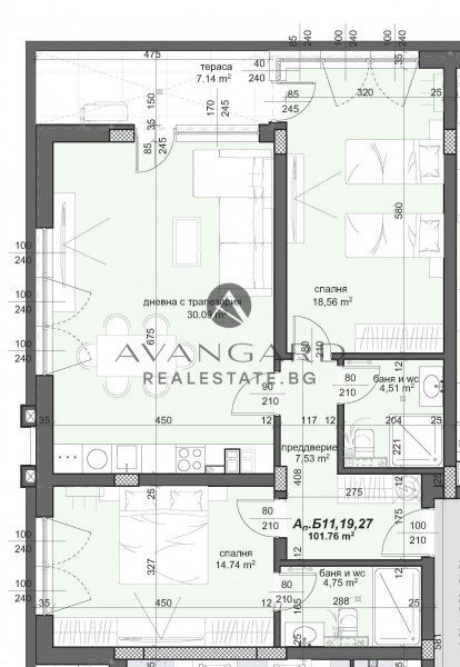 Three-room apartment / Lauta Park