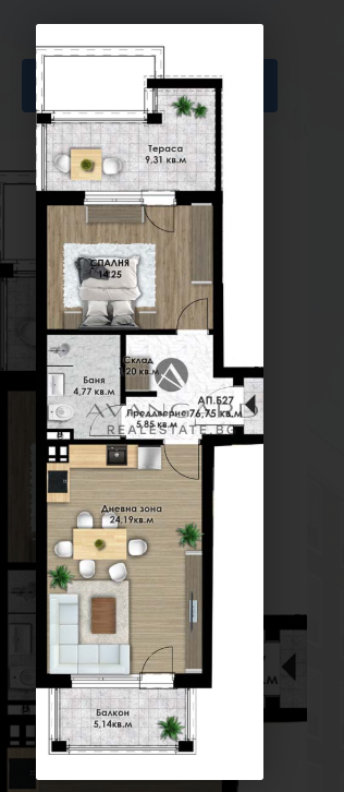 One-room apartment / Komatevsko shose