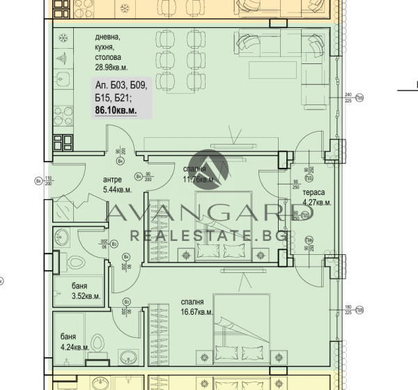 Two -bedroom apartment / Maritza / Karshiyaka