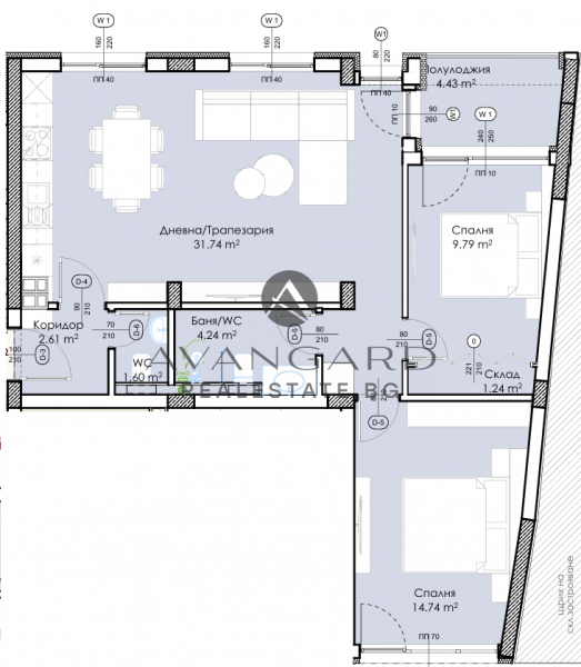 Two -bedroom apartment /youth hill