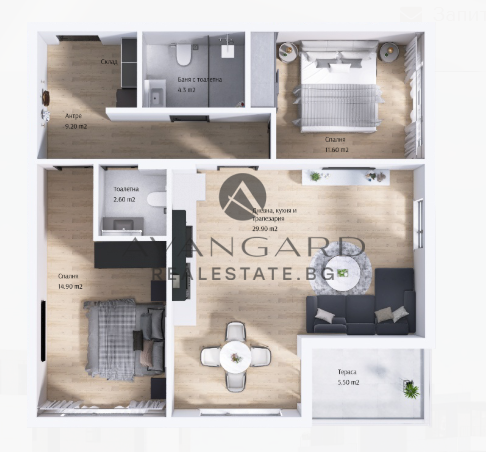 ТРИСТАЕН В ЛУКСОЗНА СГРАДА / МОЛ ПЛАЗА