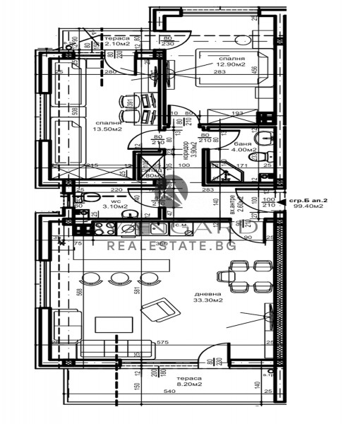Affordable three-room Belomorski