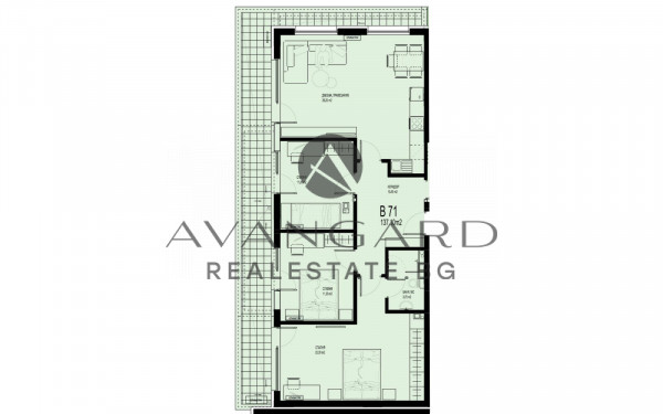 Four-room apartment in a luxury building