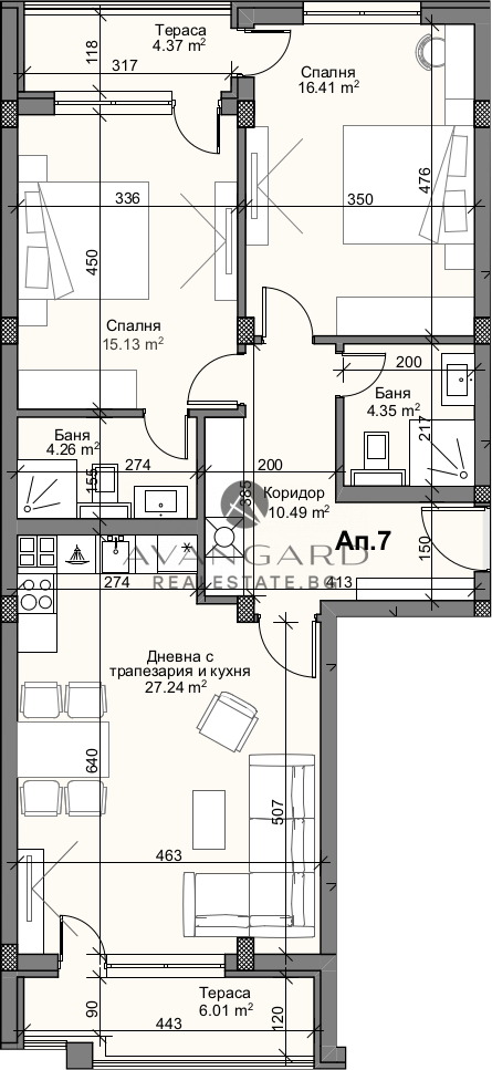 Тристаен Апартамент/Кършияка/ АКТ 16