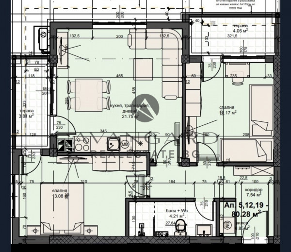 ТРИСТАЕН АПАРТАМЕНТ/ ОБЗАВЕДЕН/ КЪРШИЯКА