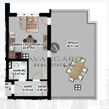 One-room apartment / Gagarin