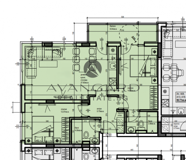Two -bedroom apartment/ new luxury building/ Smirnenski