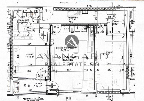 A two -bedroom apartment with Act 16 !!  Trakia Square !!