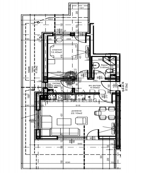Two-room spacious terrace