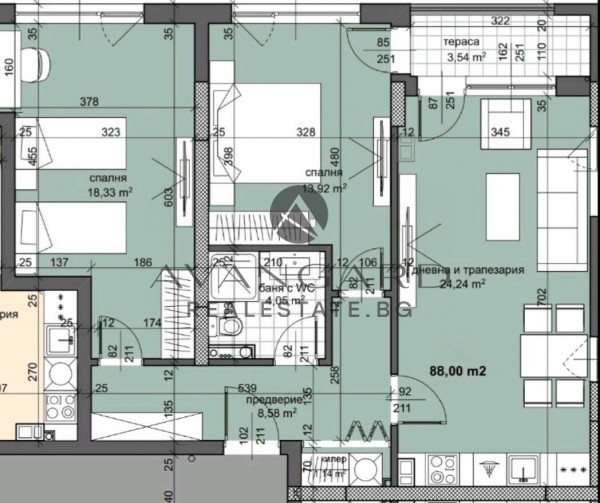 Three-room apartment with act 16