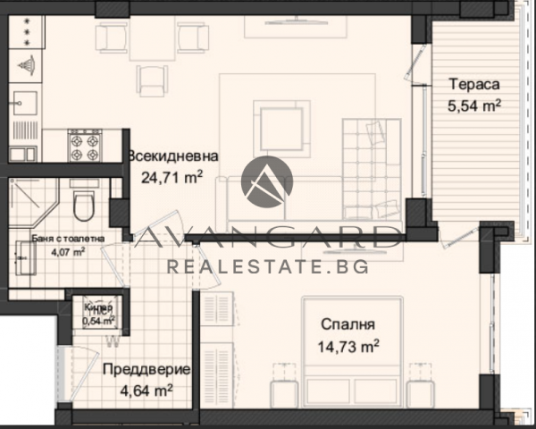 ДВУСТАЕН НОВА СГРАДА ГАГАРИН АКТ 14