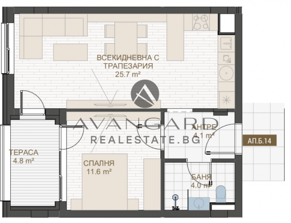 ПРОСТОРЕН Двустаен апартамент в НОВА ЛУКСОЗНА СГРАДА/ Централна Гара