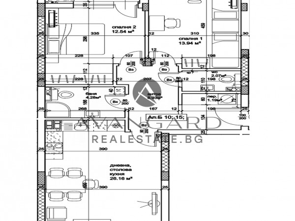 Two -bedroom north/south exhibitions