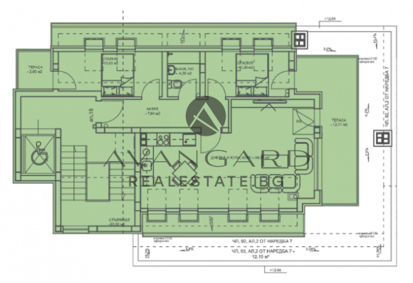 Two -bedroom apartment in front of Act 14 / Komatevo