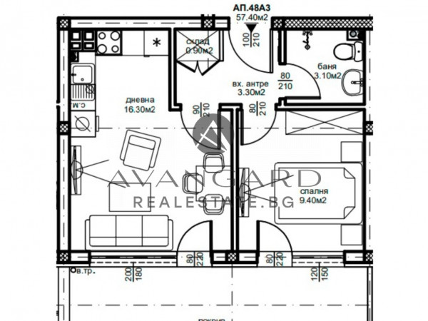 Act 14! Two -bedroom new building