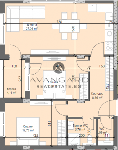 two bedrooms kurshiaka